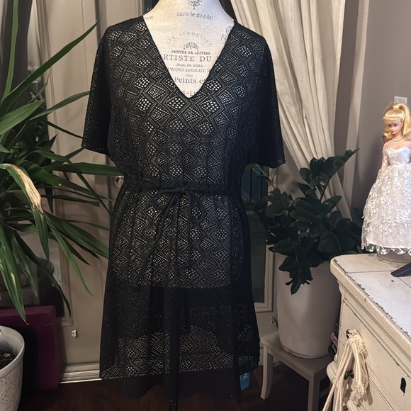 Cupshe Other - CUPSHE beachwear black sheer coverup swim beach vacation dress tie waist Small